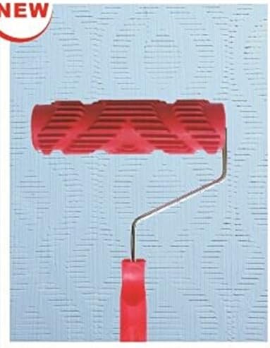 Shentian 7" Painting Roller Decoration Empaistic Wooden Grain Painting Roller with Plastic Handle (Red) ST330T