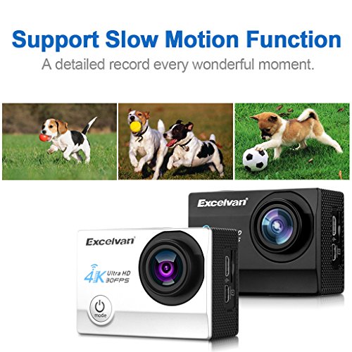 Excelvan Q8 2.0 Zoll Action Kamera 1080p full HD Kamera WiFi kamera 30m Wasserdicht sportkamera Sports Camera mit 170° Wide Lens 4K actionkamera Action DV Helmkamera 30FPS 16MP H.264 - 8