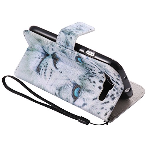 Feeltech Samsung Galaxy S3/9300 Hülle PU-Leder und Brieftasche Bunte Muster Fall mit Magnetverschluss, Hybrid-Kickstand mit Stand-Funktion, schlagen Sie schützende weiche TPU Stoßstangenabdeckung und Kreditkartenhalter für Samsung Galaxy S3/9300 Handgelenk Bügel-Buch-Art-Geldbeutel-Tasche mit 2 In 1 Berühren Sie Stift – White leopard - 4