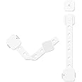Amazon Brand - Supples Babyproofing Safety Locks, Dual-Button, Smart-Release Design, Pre-Taped, Versatile, Stylish (Pack of 4, White)