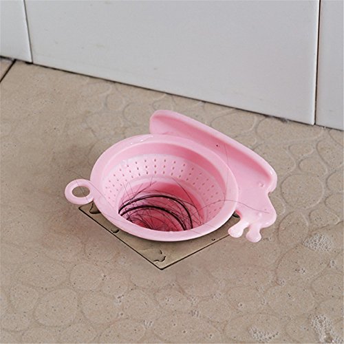 Affe Silikon Badezimmer Outfall Strainer Filter Badezimmer Haarfilter (Rosa) - 2