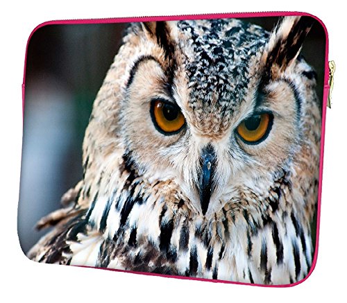 Snoogg Eule Close Up Portrait 38,1 cm Zoll auf 39,4 cm Zoll auf 39,6 cm Zoll Laptop Notebook Schuber Sleeve Soft Case, der Fall für MacBook Pro Acer Asus Dell HP Sony Toshiba
