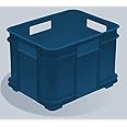 6 x 16 Litre Small Unibox Industrial Stacking Plastic Storage Boxes Containers Crates (Blue)