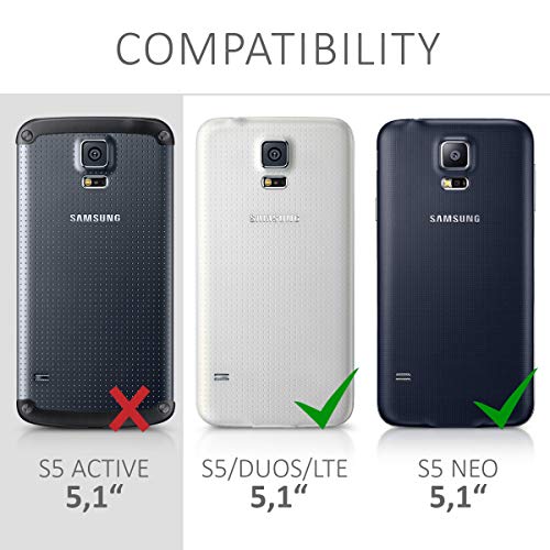 kwmobile Funda para Samsung Galaxy S5   S5 Neo - Carcasa  h  brida  de  TPU  con dise  o Transformer en  Dorado Negro 