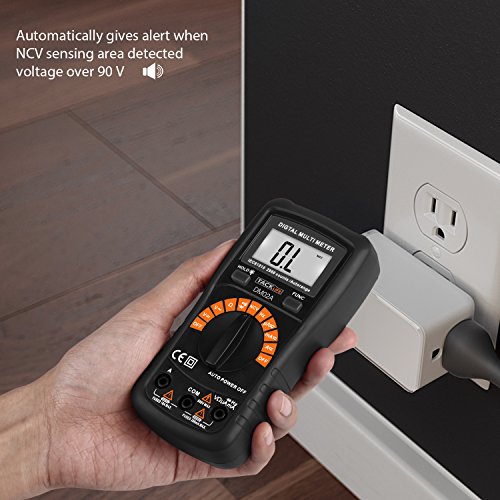 Tacklife DM02A Klassisches Digital Multimeter Auto Range Multi Tester mit Non Contact Voltage zum Messen von Gleich(DC) – und Wechsel(AC)-Spannung, Strom, Dioden sowie Widerstand mit Hintergrundbeleuchtung ( Rot/ Schwarz ) - 5