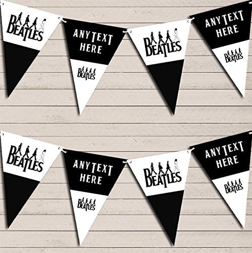 The Beatles Black & White Birthday Bunting Garland Party Venue Decoration Party Flag Banner