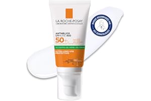 La Roche-Posay - Anthelios UVMune 400 - Crème Solaire SPF 50 - Haute Protection Solaire - Texture Gel-Crème - Fini Invisible et Non-gras - Soin Visage Pour Peaux Mixtes à Grasses à Tendance Acnéique