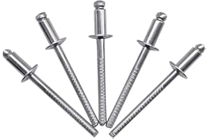 MARCOPOL 100 remaches ciegos de acero inoxidable 4,0 x 8 mm, cabeza de cúpula, remaches de pop, DIN 7337, remache A2, mandril ranurado (100, 4,0 x 8 mm)