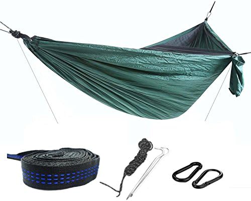 EARLYBIRD SAVINGS 270*140cm Outdoor Hammock with Mosquito Net Lightweight Camping Hammocks Ultralight Portable Nylon Parachute Multifunctional tree Hammocks for Garden Travel,Beach, Yard
