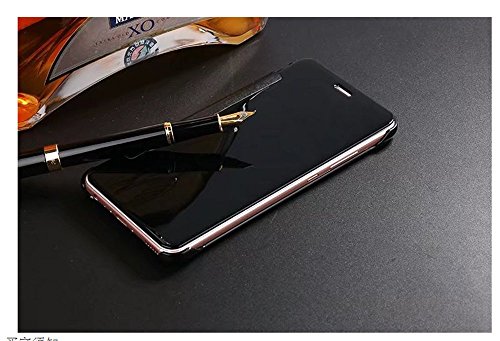 Qissy Funda Huawei P10 inteligente Fecha Hora Ver Espejo Brillante tir  n del caso duro Con del sue  o Despierte Funci  n  Huawei P10  Negro 