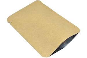 WACCOMT Pack Lot de 100 sacs en papier kraft refermables sous vide Mylar - Pour le stockage des aliments - Avec encoches de déchirure - 15x22 cm