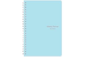 KMQOY To Do List Notebook - Undated Weekly Planner Dairy A5 Spiral Productivity Checklist Organizer 52 Tear Off Pages with Habit Tracker BLUE