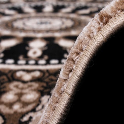 Teppich Klassisch Gemustert Kreis Ornamente in Braun Beige Schwarz Meliert, Grösse:160×230 cm - 3