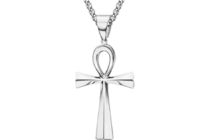 BOBIJOO Jewelry - Pendentif Collier Homme Femme Croix de Vie Ankh Egyptienne Acier Inoxydable Argent ou Or Chaîne - N02