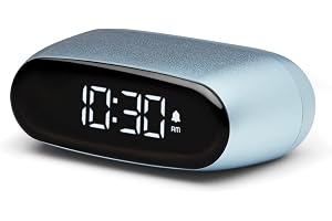 Lexon MINUT Mini kompakt väckarklocka med VA LCD-skärm ren svart, touchkontroll, snooze-funktion och bakgrundsbelysning, uppladdningsbart batteri, aluminiumfinish