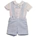 Tutto Piccolo Boys 2 Piece Shorts (6M, WHITEANDBLUE)