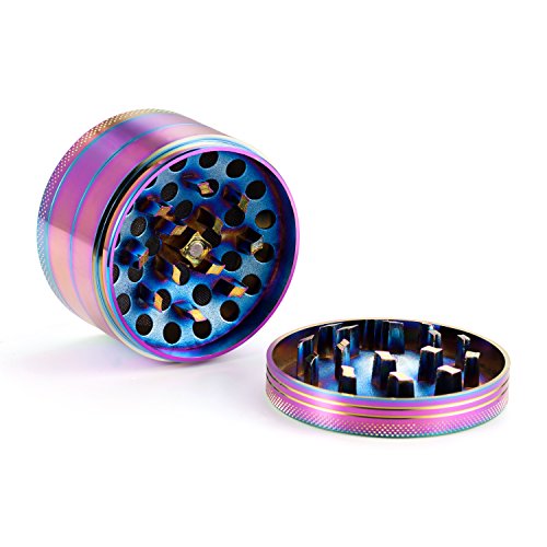 Tabak Kraut konkave Oberflächenschleifmaschine Mühle 4 Teile Zinklegierung Blütenstaub Gewürzschleifer Kompakte Zähne mit Sichter Magnetische Spitze (Durchmesser 63mm) - 5