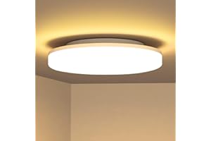 LEDYA LED Deckenleuchte Flach 24W,IP54 Wasserdicht Deckenlampe,Modern Led Panel Deckenleuchte Wohnzimmer Schlafzimmer Badezimmer Kinderzimmer,Deckenleuchten 2700K 2200LM Warmweiß Ø275mm