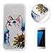 Produktbild Samsung Galaxy S7 Hülle (Mit Frei HD Displayschutz) Transparent Weiche Silikon Schutzhülle,Weicher Flexibel Klar Gel Silikon TPU Hülle Superdünn Stoßfest Tasche Telefon-Kasten Schutz Tasche Schutzhülle Durchsichtig Handyhülle Silikon Case Schale für Samsung Galaxy S7 with Embossed Pattern Design-Weiße Katze