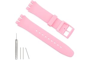 Hijiawee Cinturino in silicone per Swatch 17 mm 19 mm 20 mm, cinturino di ricambio impermeabile per orologio Swatch 20 mm/19 mm/17 mm per donne e uomini