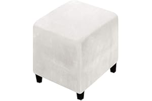ELYSYSRL Cuadrada/Rectangular Funda Otomana Elásticas, 50x50/60x60/40x40 Funda de Reposapiés Elástico Sofá Protector de Puff Funda Protectora para Taburete Cuadrado con Parte Inferior Elástica ( Color : #10 ,