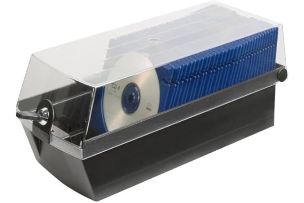 HAN 9260-13, Boîte CD MÄX 60, box pro pour 60 CD/DVD, sécurisable par serrure, avec 2 plateaux MÄX, noir