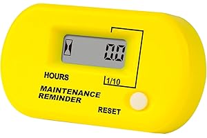 Runleader Contaore digitale induttivo, promemoria manutenzione per tosaerba ZTR Generatore portatile Compressore d'aria Motoslitta ATV Fuoribordo Motore Dirtbike Moto e dispositivo (giallo)