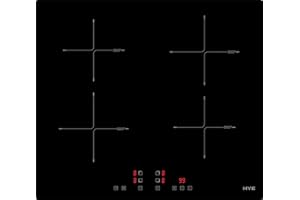 HYE Built-In 4 Zone Induction Electric Hob in Black Glass – Touch Control Ceramic Hob with 9 Heat Settings, Timer - Easy Clean Cooktop - Induction Stove - C01IH60E28