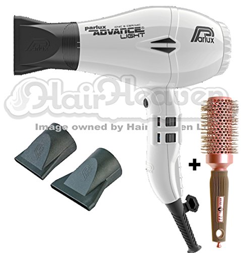 Parlux Advance Light Ionic and Ceramic Hair Dryer - White + Free Brush