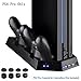 Produktbild YOUSHARES PS4 Pro-Controller Vertikalständer mit zwei Lüftern, Controller Ladestation, 3-USB-Port für Playstation 4 Konsole und PS4 dualshock 4 Controller + 8 Controller grip Abdeckkappen