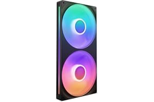 NZXT F280 RGB Core - Unidad de ventilador monocasco de 280 mm con 2 ventiladores RGB de 140 mm - Control de velocidad e iluminación - Alta presión estática y flujo de aire - 8 LED aRGB - Negro