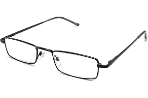 LANLANG Reading Glasses for Men Women, Blue Light Blocking Glasses, Metal, Anti Eyestrain, Black, Gold, Lightweight, ME-002, Black, Gold