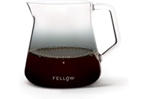 Fellow Mighty - Caraffa in vetro, manuale per versare sopra il caffè e il tè, in vetro borosilicato, contenitore grigio fumo da 479 ml