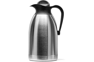 Forgast Caraffa Termica Professionale in Acciaio Inox, 2 Litri, Thermos Caraffa con Coperchio Rimovibile per Bevande Calde e Fredde Caffè Tè, per Ristorante Catering Mense Hotel Buffet