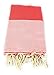 Produktbild Fouta Waben gestreift | Hamam-Tuch | Sauna-Tuch | Strandtuch | 2 x 1 m | 100% Baumwolle aus Tunesien (Rose-Rot)