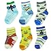 KF Baby Non-Skid Cozy Soft Socks [Set of 6 Pairs], Frog & Elephant, for Boys, 6 - 18 months
