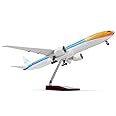 QIYUMOKE 1/150 Boeing777-300ER NL-KLM (Orange Pride) 18.5 inchs Large Model Diecast Airplane Model Kits with Stand Airlines Model Display Collectible for Aviation Enthusiast Gift