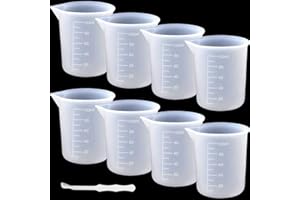 DIFIT Lot de 8 gobelets doseurs 100 ml en silicone pour résine époxy, mélangeurs, pour mélanger la résine, époxy, moules de coulée