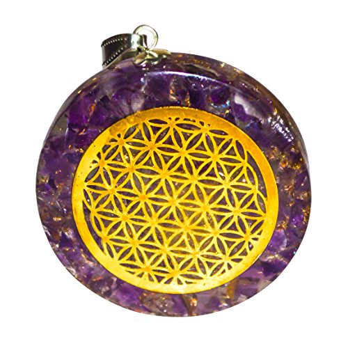 Crocon The Best Amazon Price In Savemoney Es - crocon amatista forma redonda orgona colgante con simbolo de flor de la vida para crystal curacion