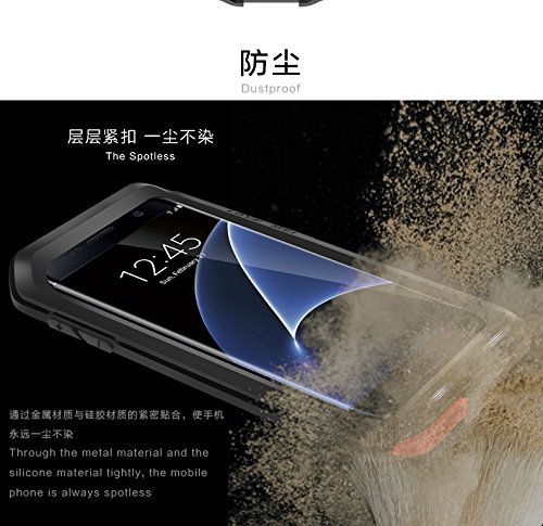 Love Mei Powerful - Carcasa s  per protectora anti-shock con Gorilla Glass para Samsung Galaxy S7 Edge - Negro