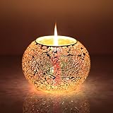 GRDE® Bunte Sphärische Mosaik Lampe, Nachtlicht, LED Lampe mit Farbwechsel, Wasserdichte Solar Leuchte, Kristallglas-Leuchte für Garten, Patio, Tabelle, Innen- Dekorationen (Silver) - 7