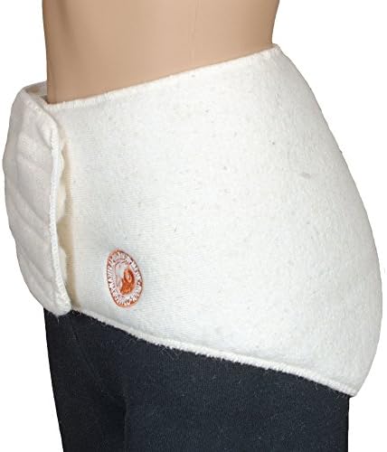 SamWo, 100% Merino, Doors with Velcro Closure Chrysocolla, Washable at 30 Graduation, Nierenwärmer S-M, Bianco - Natura