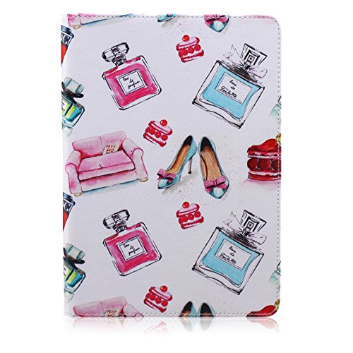 iPad Air Hülle, Deenor Bunt Painting und Stilvoll Brieftasche Tasche PU Leder Flip Protective Stand Tasche Schutzhülle Hülle für Apple iPad Air (2013 Version).[Perfume] - 2