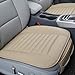 Produktbild Beige Fahrzeugfront Einzelsitzabdeckung PU-Leder-Bambuskohle-Schutz Mat Kissen Ohne RückenlehneMengonee