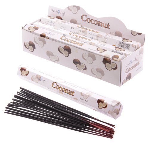 37140 Coconut Stamford Premium Hex Incense Sticks by lotusandlime