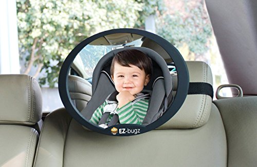 Babyspiegel Auto für Kindersitz & Babyschale, Autospiegel für Ihr Baby in der Reboarder zu beobachten, beste Qualität Rücksitz Spiegel von EZ-Bugz (Farbe Schwarz) - 2