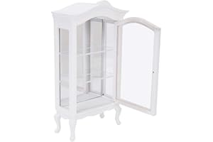 1:12 Miniatur Weiß Europäischen Stil Holz Puppenhaus Drei Schichten Transparente Fenster Dream Schrank Vitrine für Babys