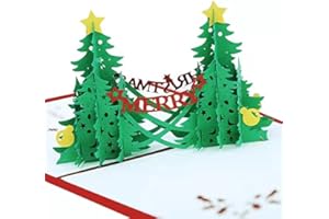 KUNSTIFY Kartka bożonarodzeniowa 3D, kartki pocztowe na Boże Narodzenie, prezent dla dziewczyny, mężczyzn i kobiet, kartki bożonarodzeniowe, serce (choinka)