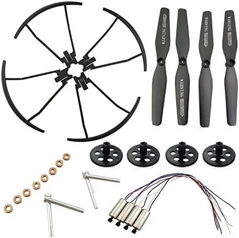 CreaTion VISUO XS809W XS809 XS809HC XS809HW Foldable RC Quadrotor Drone Replacement Spare Parts - 4 Motors + 4 Blade + 4 Propellers Guards + 4 Shafts + 8 Bearings + 4 Gears