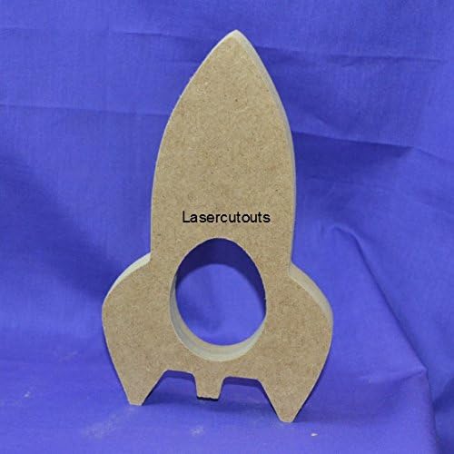 18mm MDF Wooden Freestanding Rocket, Easter, Single Kinder Egg Holder - (200mm) 20cm - By Laser Crafts